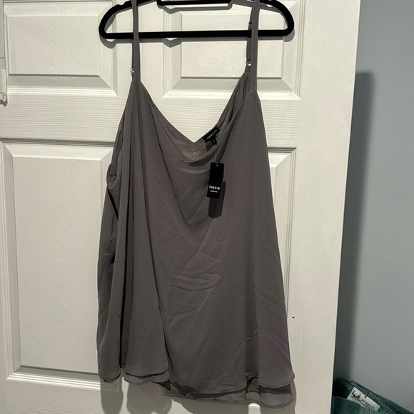 Grey Chiffon Tank Top - Picture 1 of 4